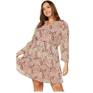 NWT! SKIES ARE BLUE Plus Size – Madison Paisley Mini Dress